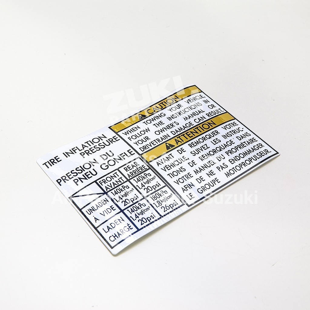 Sticker Tire Information