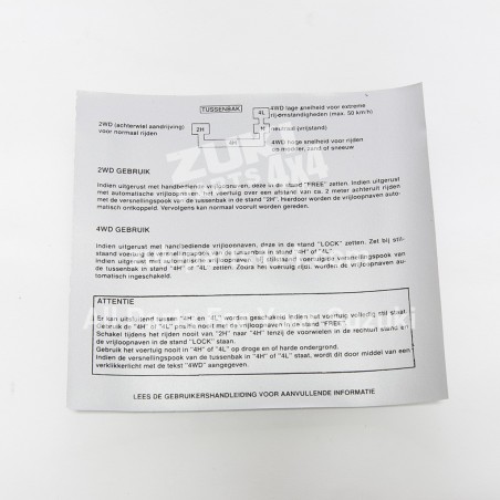 Samurai SJ410 SJ413, SJ419 Lever Instructions Sheet Deutch Version